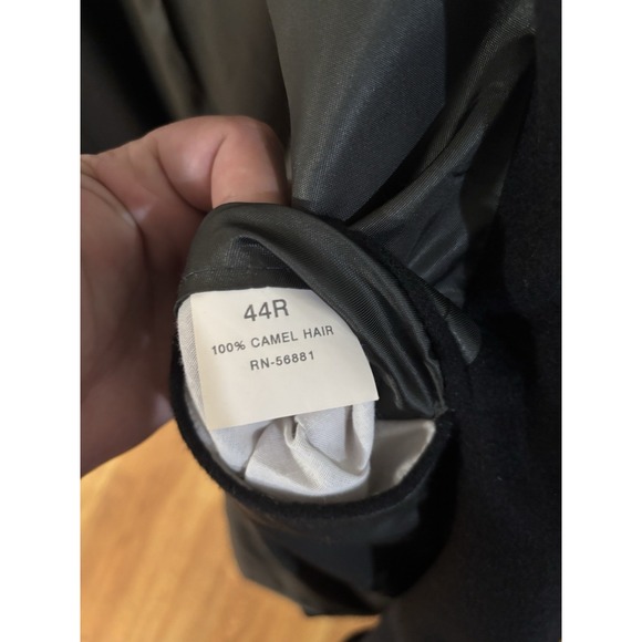 44 R Club Room By Charter Club 100% Camel Hair Sports Coat Jacket Black - Picture 7 of 7